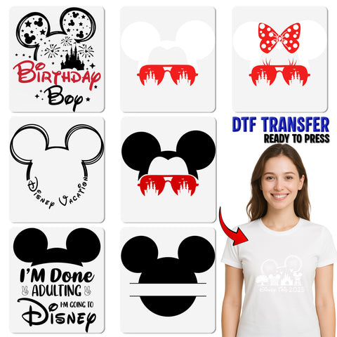 Disney Trip 2025 DTF Transfer Iron-On for Family Vacation Shirts & Group Disney World Apparel