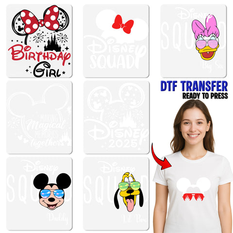 Magical Memories Disney-Inspired Cute DTF Transfer for Family & Friends T-Shirts or Hoodies