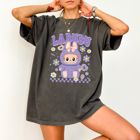 Cute LABUBU Cartoon DTF Transfer for Easter Group Shirts Ready To Press Iron-On Apparel for Kids and Adults