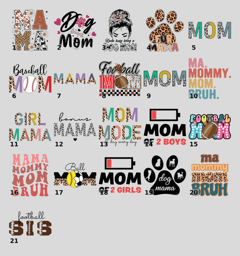 Cute Animal Print MAMA DTF Transfer for Mother's Day T-shirt, Ready To Press Iron-On Boho Chic Mama Gift for Moms
