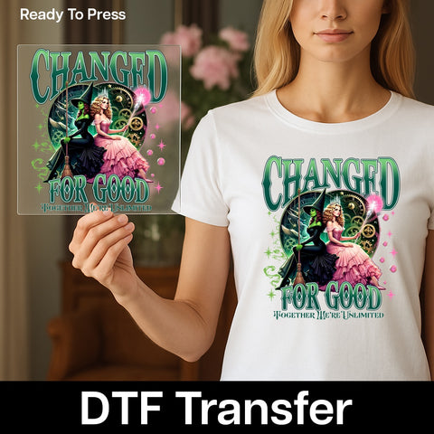 Steampunk Witch Transformation DTF Transfer for Shirts & Hoodies - Gothic Fantasy, Halloween Apparel Iron-On