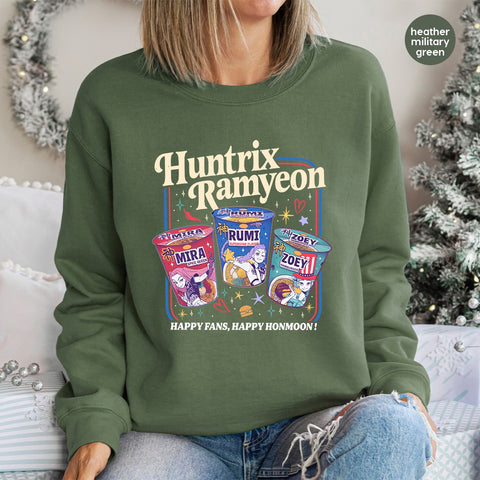 Cute and Funny Ramen Food Character DTF Transfer for Apparel - Retro Anime Iron-On, Perfect for Quirky T-Shirts or Hoodies