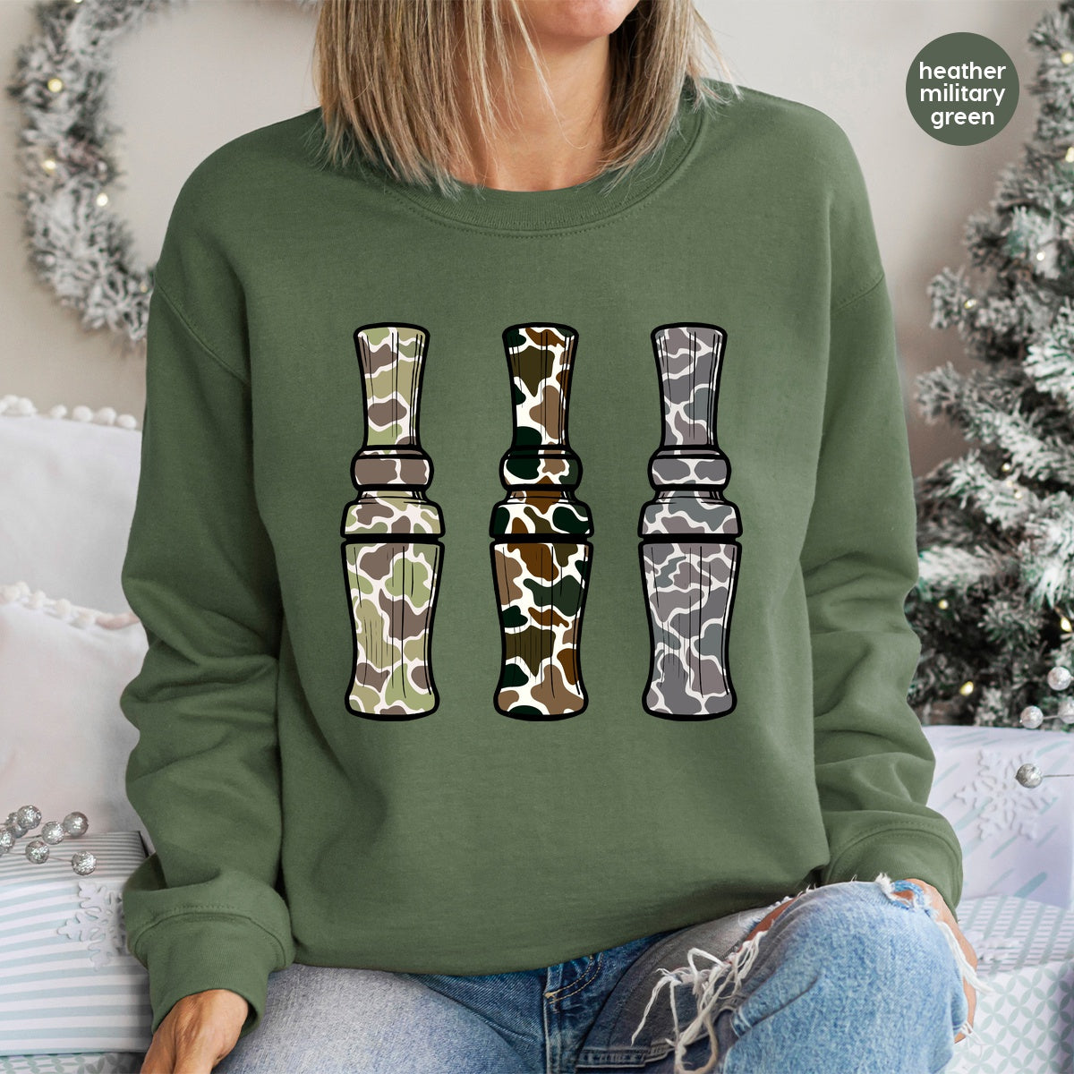 Rustic Camouflage Duck Call Ready to Press DTF Transfer for Hunting T-Shirt Mens & Womens Outdoor Enthusiast Apparel