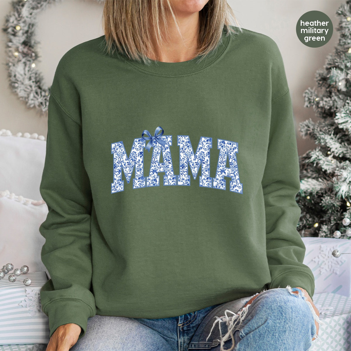 Floral Mama Mother's Day DTF & Iron-On Transfer for Cute Vintage Apparel & T-Shirts