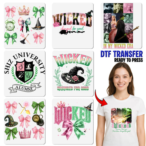 Wicked Inspired Halloween DTF Transfer Ready To Press Iron-On for Musical Theater Fans Apparel & Group Costume Shirts