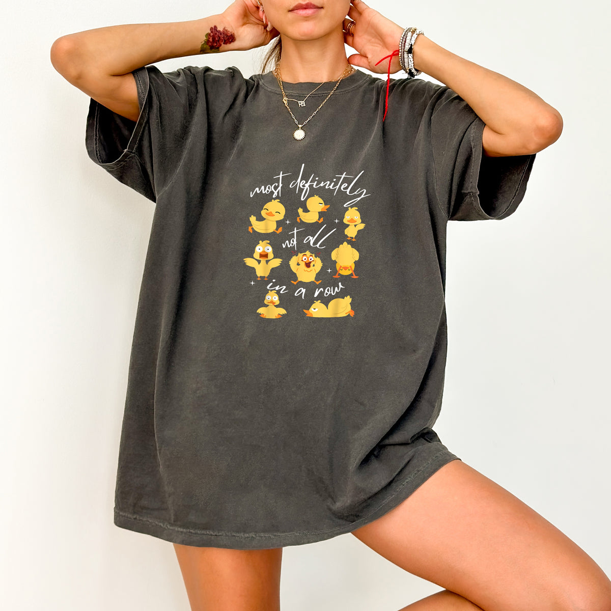 Funny & Cute Ducks In A Row DTF Transfer, Ready To Press Quirky Duck Shirt Design, Perfect For Friends & Family Apparel T-shirt