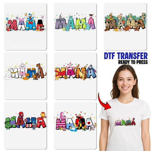 Toy Story Inspired Cartoon MAMA DTF Transfer for Fun Family T-Shirt, Cute Character Iron-On Ready To Press for Moms & Fans