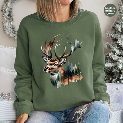 Woodland Deer Forest DTF Transfer Nature-inspired Shirt for Outdoor Enthusiasts & Wildlife Lovers