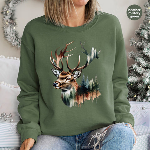 Woodland Deer Forest DTF Transfer Nature-inspired Shirt for Outdoor Enthusiasts & Wildlife Lovers