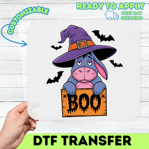 Cute Halloween Humor Witch Hat DTF Transfer for Family & Friends, Playful Boo Iron-On for Shirts & Apparel