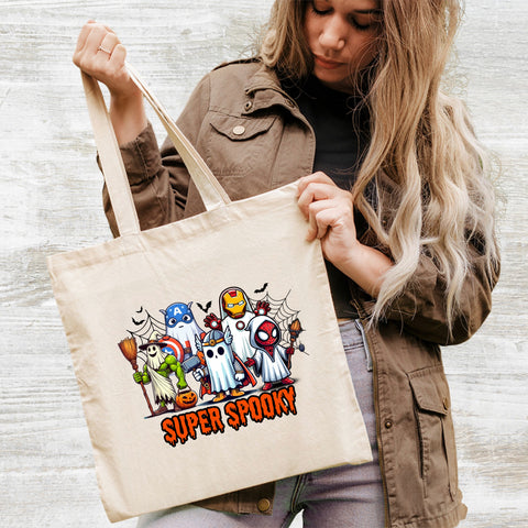 Cute Superhero Ghosts DTF Transfer - Funny Halloween Ready to Press Iron-On for Family & Comic Fans Apparel