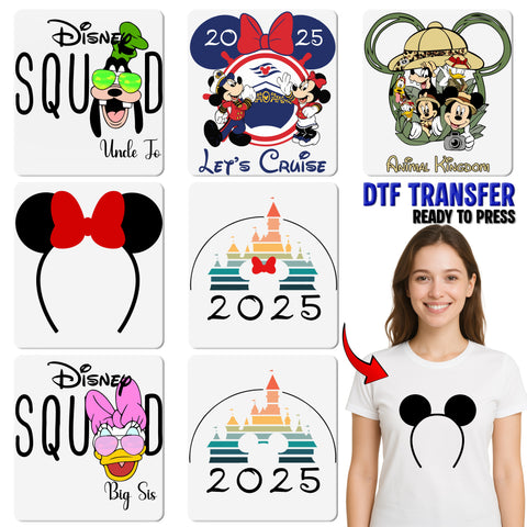 Cute Safari Leopard Print DTF Transfer Family Vacation T-Shirt for Theme Parks & Animal Lovers Ready To Press