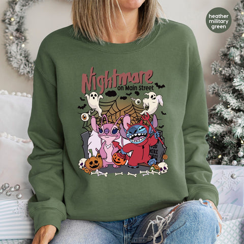 Ready to Press DTF Transfer 'Nightmare on Main Street' Cute Halloween Design for Family T-Shirts & Sweatshirts