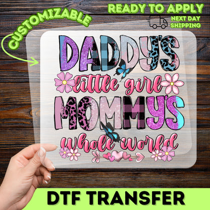 Cute & Fun Family Celebration DTF Transfer - Ready to Press Iron-On for Mom & Dad T-Shirts, Perfect for Birthdays & Mother's Day