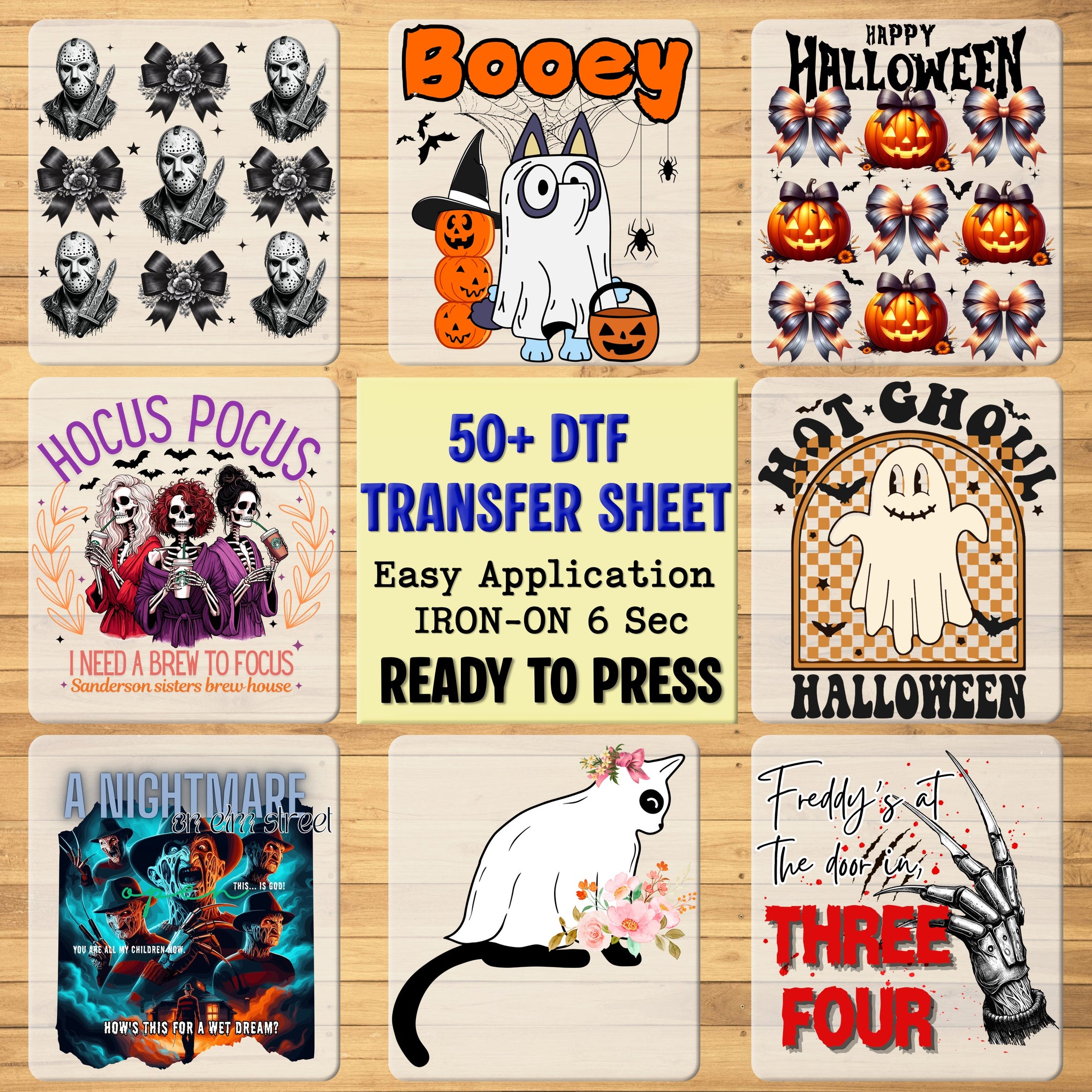 Iron-On Spooky Halloween Funny Horror Shirt DTF Transfer with Dark Humor for Adults & Teens - No You Shut Off First Gothic Design