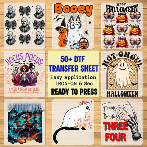 Iron-On Spooky Halloween Funny Horror Shirt DTF Transfer with Dark Humor for Adults & Teens - No You Shut Off First Gothic Design