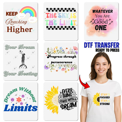 Motivational Watercolor Inspirational DTF Transfer for T-Shirts Sweatshirts Graduation Team Gifts Ready To Press