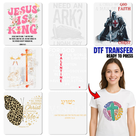 Valentine's Day Christian John 3:16 Scripture DTF Transfer for Faith Apparel, Cute Religious February Church Shirts