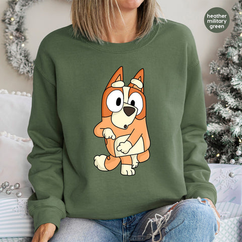 Cute Cartoon Dog Ready To Press DTF Transfer for Kids & Family Apparel, Playful Pet Art T-shirt, Fun Group Celebration Design