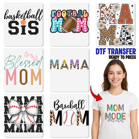 Mother's Day Blessed MOM DTF Transfer Ready To Press Floral Design for T-shirt & Apparel Gift for Moms