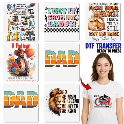 Super Dad Comic Bomb Ready To Press dtf transfer Iron-On for Father's Day, funny retro dad design for t-shirts & sweatshirts gifts from kids