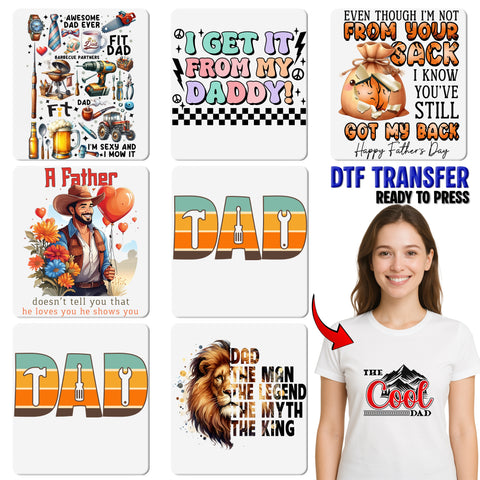 Super Dad Comic Bomb Ready To Press dtf transfer Iron-On for Father's Day, funny retro dad design for t-shirts & sweatshirts gifts from kids
