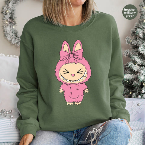 Cute Fluffy Character DTF Transfer for Fun Family T-Shirts - Ready to Press, Perfect for Costume Parties