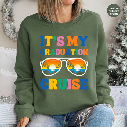 Graduation Cruise Retro DTF Transfer - Fun Tropical T-Shirt Design for Class of 2023 Celebration & Gift