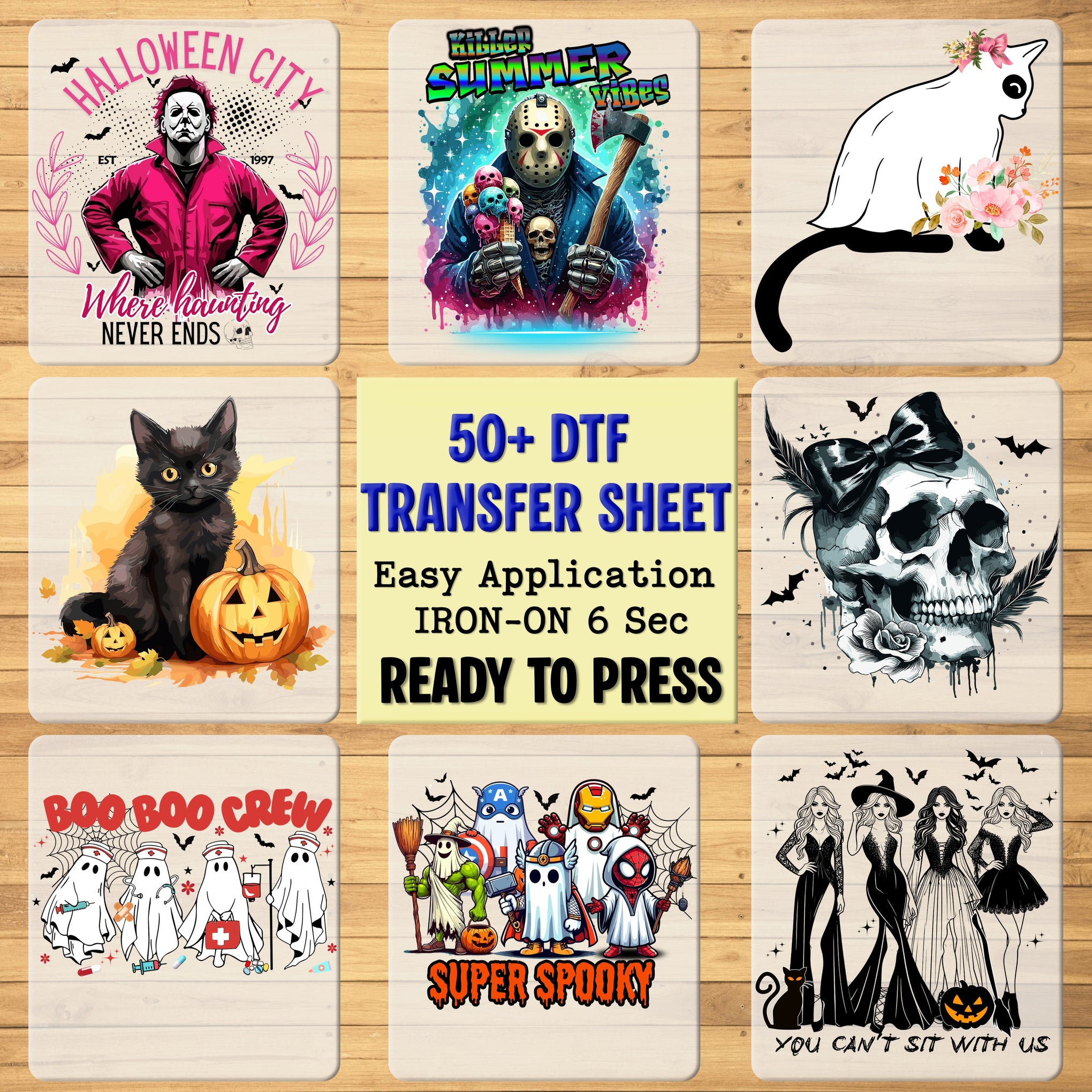 Iron-On Funny Halloween Pumpkin DTF Transfer Ready To Press for Trumpkin Fans T-Shirt or Sweatshirt Apparel