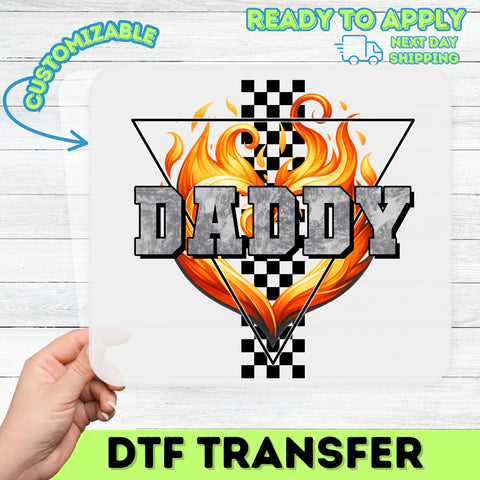 Funny Flames DADDY DTF Transfer Perfect for Father's Day Iron-On Humor T-Shirt Ready to Press BBQ Dad Shirt Apparel