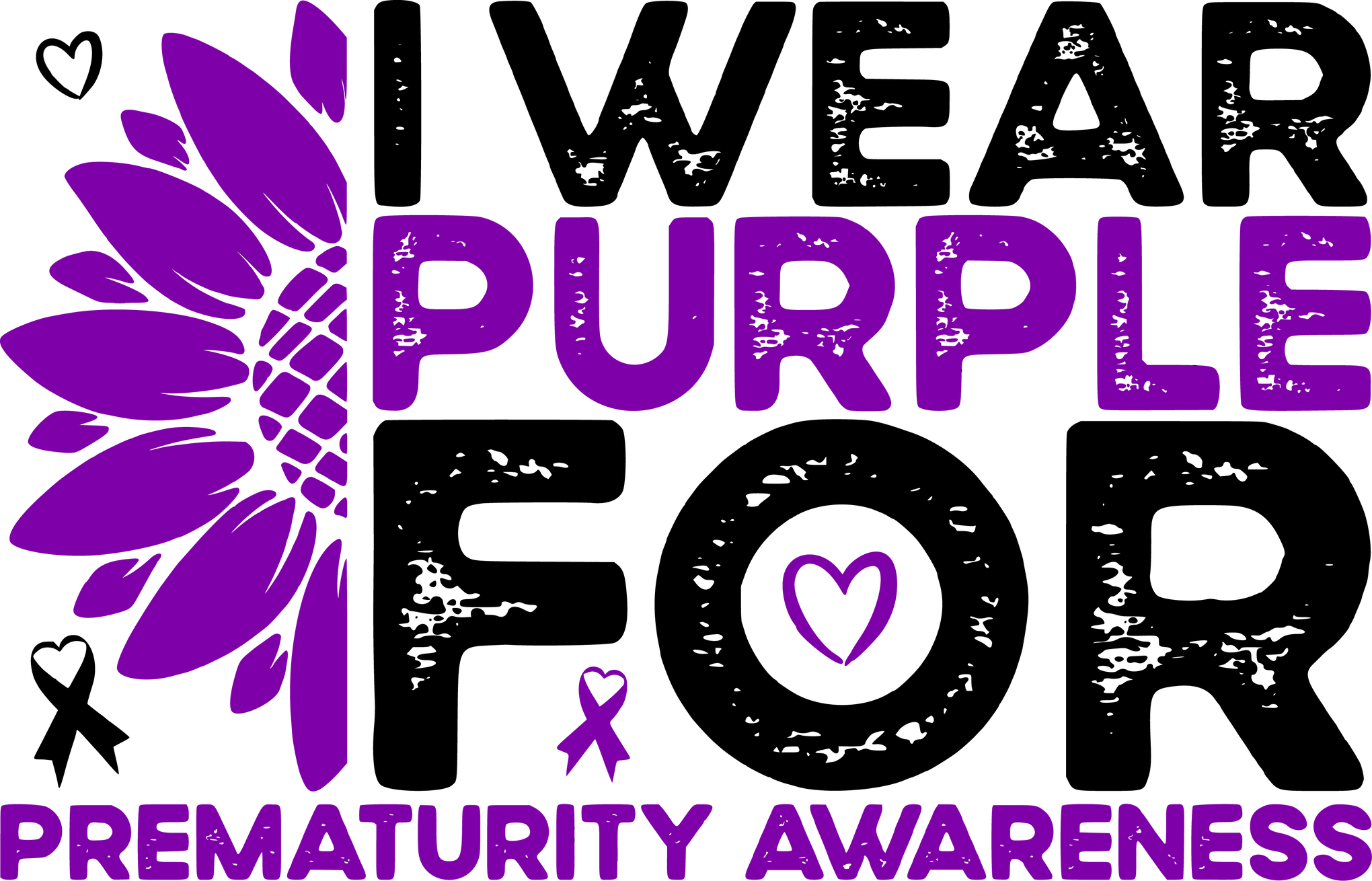 Prematurity Awareness Shirt, Prematurity Support Gifts, Premature Warrior Gift, Purple Ribbon Tshirt, Sunflower T-Shirt, Gift for Mom