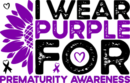 Prematurity Awareness Shirt, Prematurity Support Gifts, Premature Warrior Gift, Purple Ribbon Tshirt, Sunflower T-Shirt, Gift for Mom
