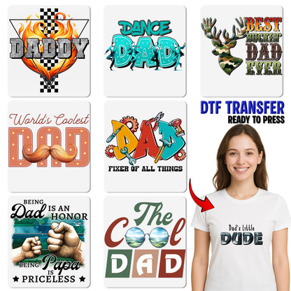 Heartwarming Father's Day Iron-On DTF Transfer - Cute Vintage Family Design for Tees or Sweatshirts - Dad & Child Bond Gift