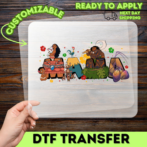 Polynesian Adventure Family T-shirt DTF Transfer Ready To Press Cute Tropical Island Theme Apparel