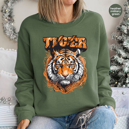 Iron-On Bold Tiger Roar Ready To Press DTF Transfer for Team Spirit Sports Apparel & School Mascot Enthusiasts