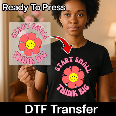 Inspirational Retro Flower DTF Transfer Group & Classroom Positive Vibes T-shirt Sweater Decor