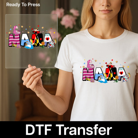 Cute Alice in Wonderland DTF Transfer Magic T-Shirt Funny Storybook Ready to Press Iron-On for Kids & Book Lovers