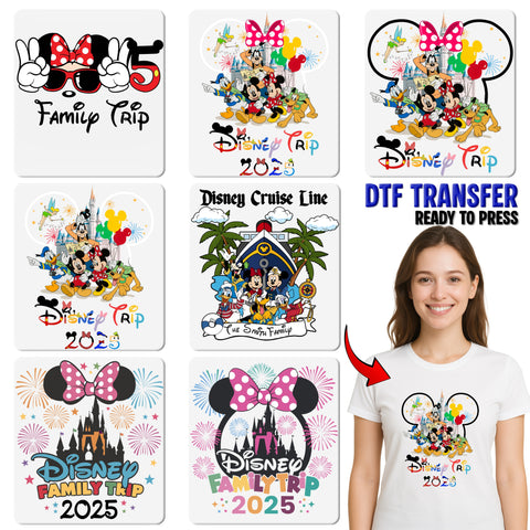 Magical 2025 Disney-Inspired DTF Transfer: Ready To Press Fun Family Disney Trip Shirt Design
