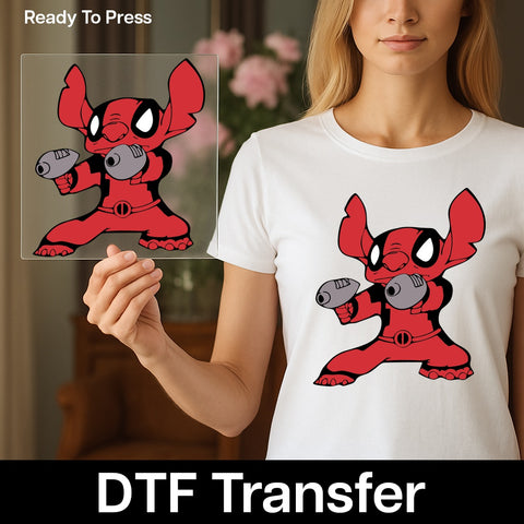 Futuristic Cartoon Character DTF Transfer Iron-On for Quirky Pop Culture T-Shirt Apparel - Ready to Press for Group Events
