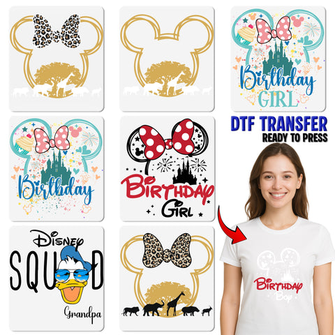 Magic Kingdom Vibes Cute DTF Transfer for Family Vacation Shirt & Retro Mouse Ears Theme Park Tee Ready To Press