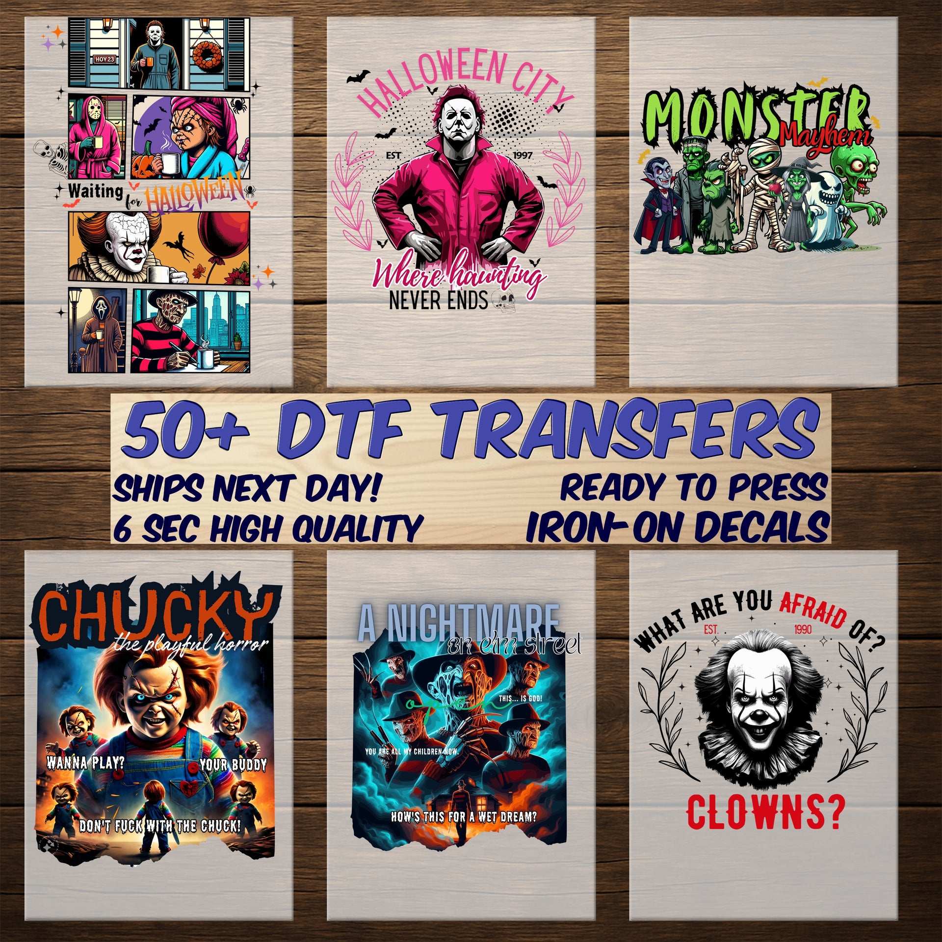 Halloween Skeleton Pumpkin Funny DTF Transfer Ready To Press Gothic Cartoon Iron-On for Fall Coffee Lover Apparel