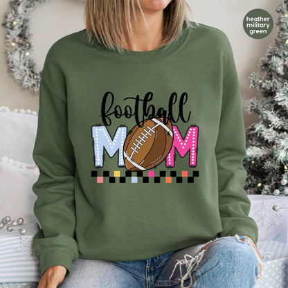 Cute Football MOM DTF Transfer for Game Day Apparel, Ready To Press Iron-On for Football Moms, Sporty Shirt for Tailgate Parties