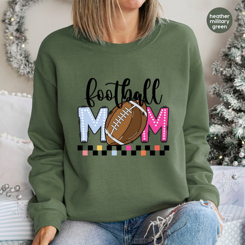 Cute Football MOM DTF Transfer for Game Day Apparel, Ready To Press Iron-On for Football Moms, Sporty Shirt for Tailgate Parties