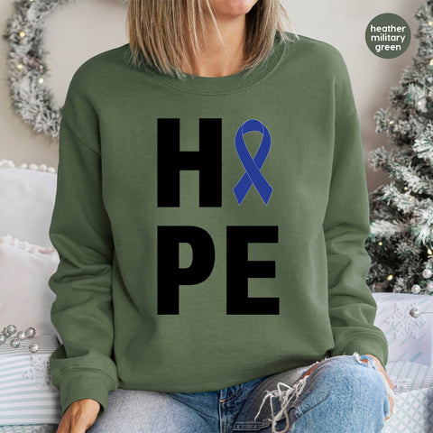 Support & Solidarity DTF Transfer Iron-On Blue Ribbon Awareness Apparel Family & Healthcare Gift Charity Event T-Shirt Ready to Press