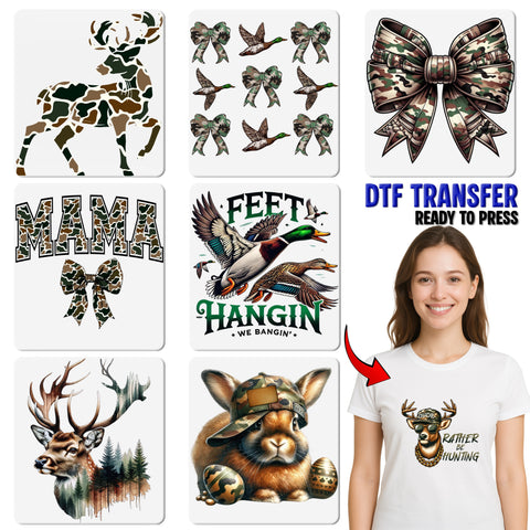 Hunting Dog with Duck Camo Cap DTF Transfer for Outdoor Apparel & Gifts for Hunters & Nature Lovers