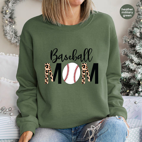 Baseball Mom DTF Transfer Ready To Press Iron-On for T-Shirt Cute Sporty Leopard Print Mother's Day Gift