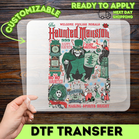 Funny Haunted Christmas DTF Transfer Ready to Press for Halloween Fans | Spooky T-shirt & Sweatshirt Design
