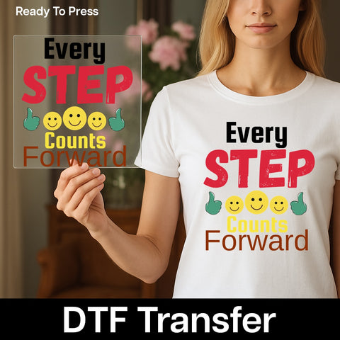 Motivational DTF Transfer Inspirational Shirt for Fitness Teams Positive Iron-On Ready to Press Apparel