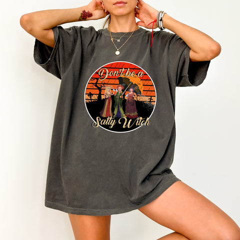 Funny Halloween Witch DTF Transfer, Iron-On Salty Witch Design for Women's Apparel, Retro Hocus Pocus Inspired Shirt