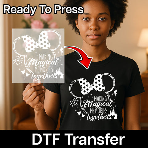 Magical Memories Disney-Inspired Cute DTF Transfer for Family & Friends T-Shirts or Hoodies